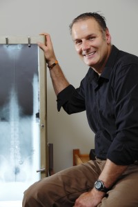 Client x-ray review with Dr. Paul Blaser, Cambridge, ON Chiropractor
